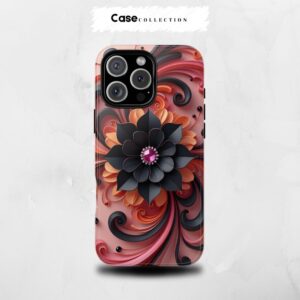 Étui Fleur Noire Sertie de Bijoux
