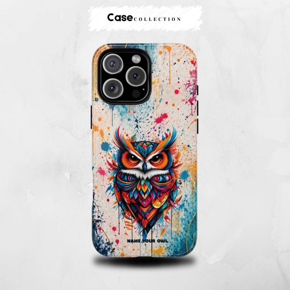 Étui personnalisé Hibou Éclat de Couleurs